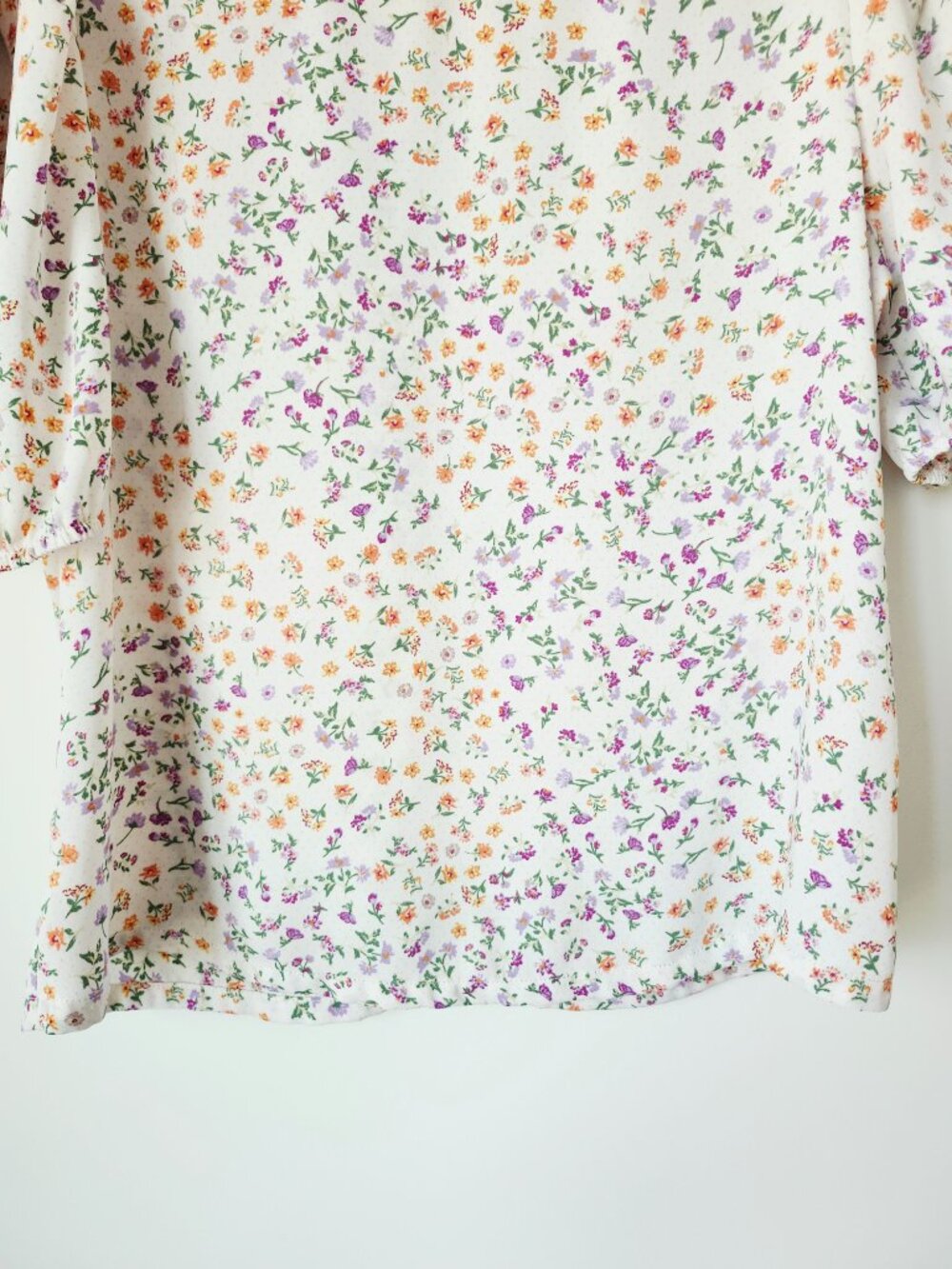 Anthropologie Elodie Floral Short Puff Sleeve Top - Picture 6 of 9